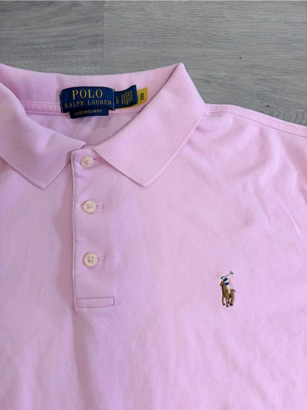 Ralph Lauren Light Pink Polo Shirt with Embroidered Pony